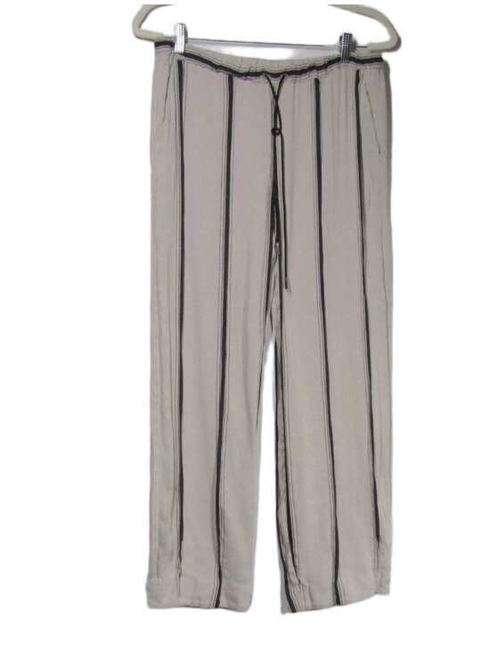 ANTONELLI Pants - ANTONELLI Linen Blend Striped Coastal Beachy Quiet Luxury Italy Pants 46 US 10